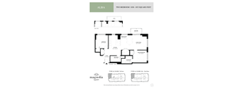 a floor plan of two bedrooms and two baths